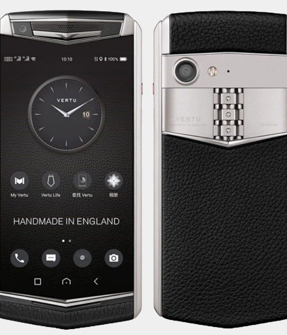 VERTU ASTER P CALF JADE BLACK LEATHER MOBILE PHONE