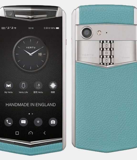 VERTU ASTER P BAROQUE Calf Gentleman Blue Mobile Phone Android
