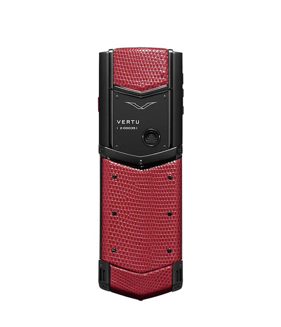 VERTU SIGNATURE V KEYPAD MOBILE PHONE - PURE BLACK LIZARD RED
