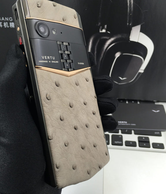 Vertu ASTER P OSTRICH Black Gold Dual Sim Business Luxury Mobile Phone