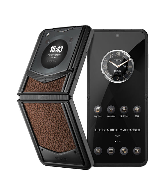 Vertu IronFlip Brown Calfskin Mobile Phone