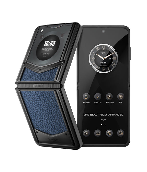 Vertu Ironflip Blue Calfskin Series Luxury Mobile Fliphone