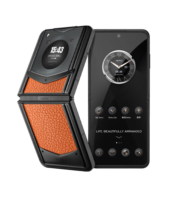 Vertu Ironflip Orange Calfskin Series Android Mobile Phone
