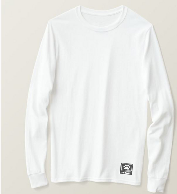 Yokai Casual Men's Cotton Long-sleeved T-shirt White - brandyokai