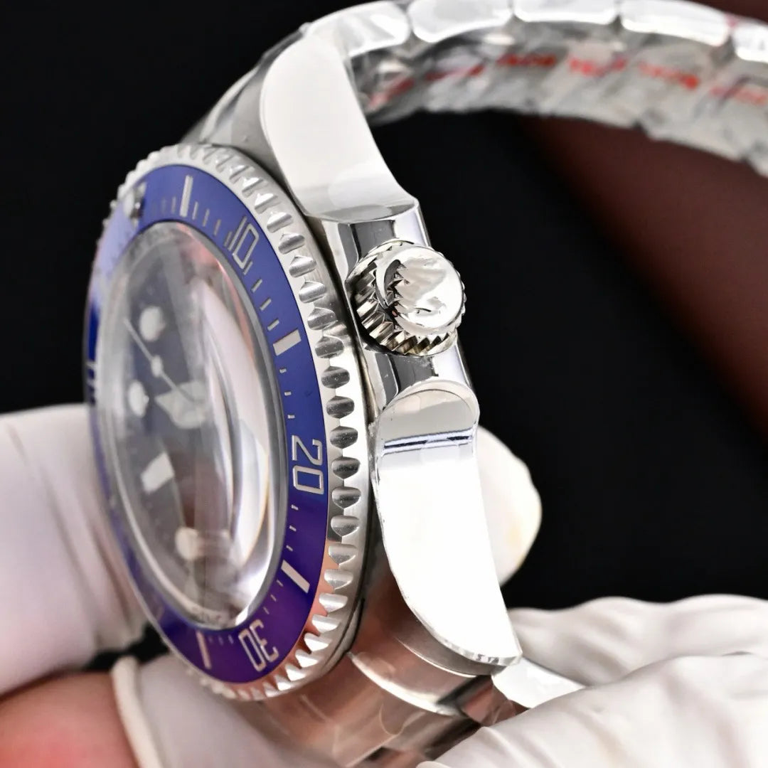 Submariner Blue Steel Automatic Mens Watch 44mm