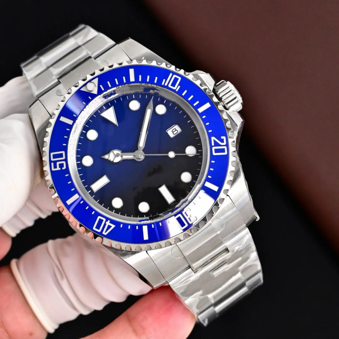 Submariner Blue Steel Automatic Mens Watch 44mm