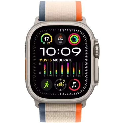 MuVe Watch Ultra 2 GPS + Cellular, 49mm Titanium Case with Orange/Beige Trail Loop - S/M