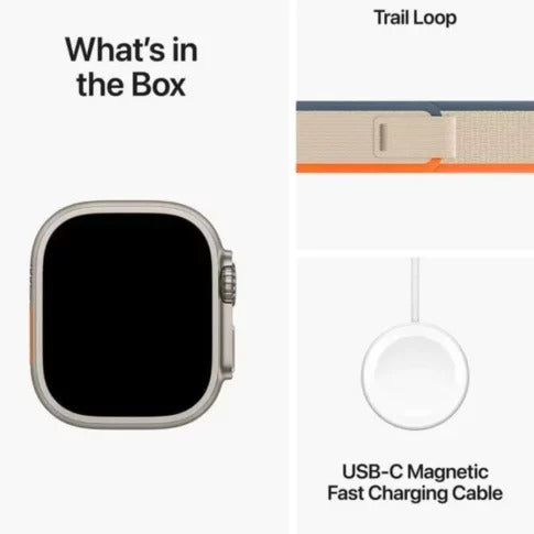 MuVe Watch Ultra 2 GPS + Cellular, 49mm Titanium Case with Orange/Beige Trail Loop - S/M