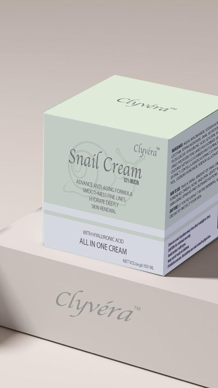 Clyvera Snail Cream  Advanced Anti-Aging & Hydrating Skin Repair All In One Cream (100ml)