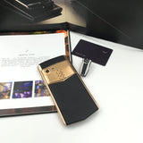 VERTU ASTER P BLACK 18K Gold Plated Calf Hide Dual Sim Card Phone