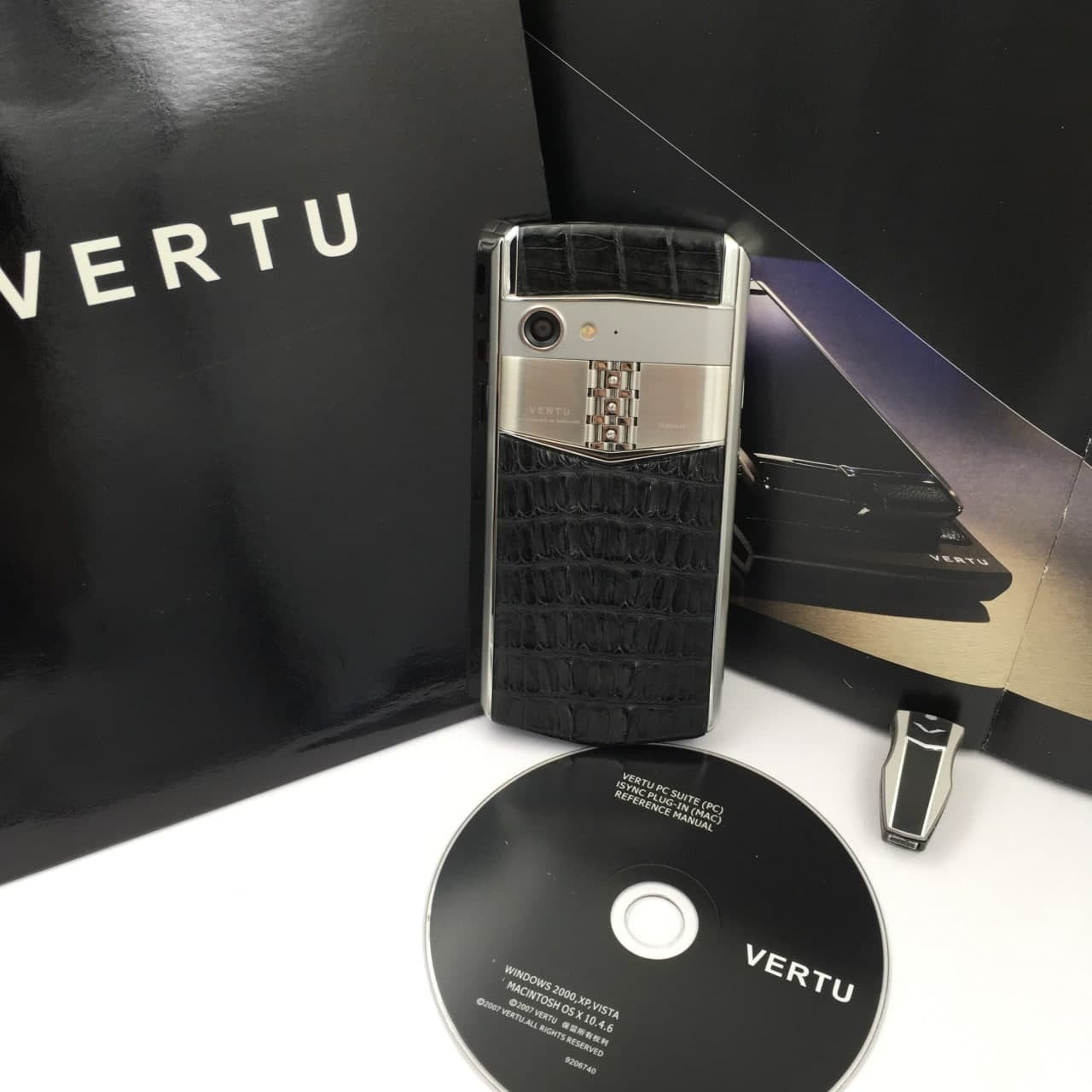 VERTU ASTER P BLACK Crocodile Dual Sim Card Mobile Phone