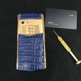 VERTU ASTER P BLUE Crocodile Dual Sim Card Luxurious Phone