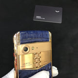 VERTU ASTER P BLUE Crocodile Dual Sim Card Luxurious Phone