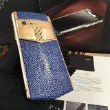 VERTU ASTER P Blue Pearl Fish Skin Dual Sim Card Mobile Phone