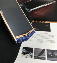 VERTU ASTER P Blue Pearl Fish Skin Dual Sim Card Mobile Phone