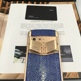 VERTU ASTER P Blue Pearl Fish Skin Dual Sim Card Mobile Phone