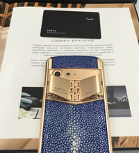 VERTU ASTER P Blue Pearl Fish Skin Dual Sim Card Mobile Phone