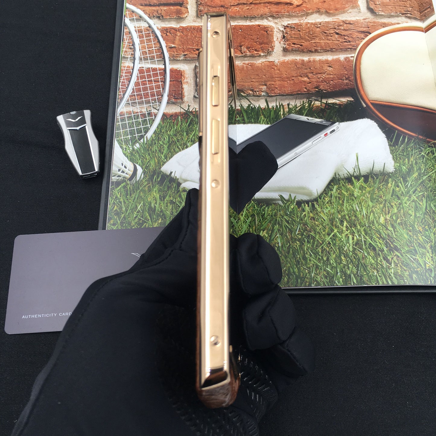 VERTU ASTER P Brown Crocodile Bone Dual Sim Card Mobile Phone