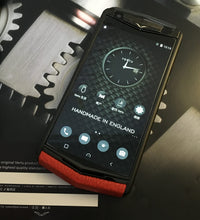 VERTU ASTER P RED Black Calf Hide Dual Sim Card Mobile Phone