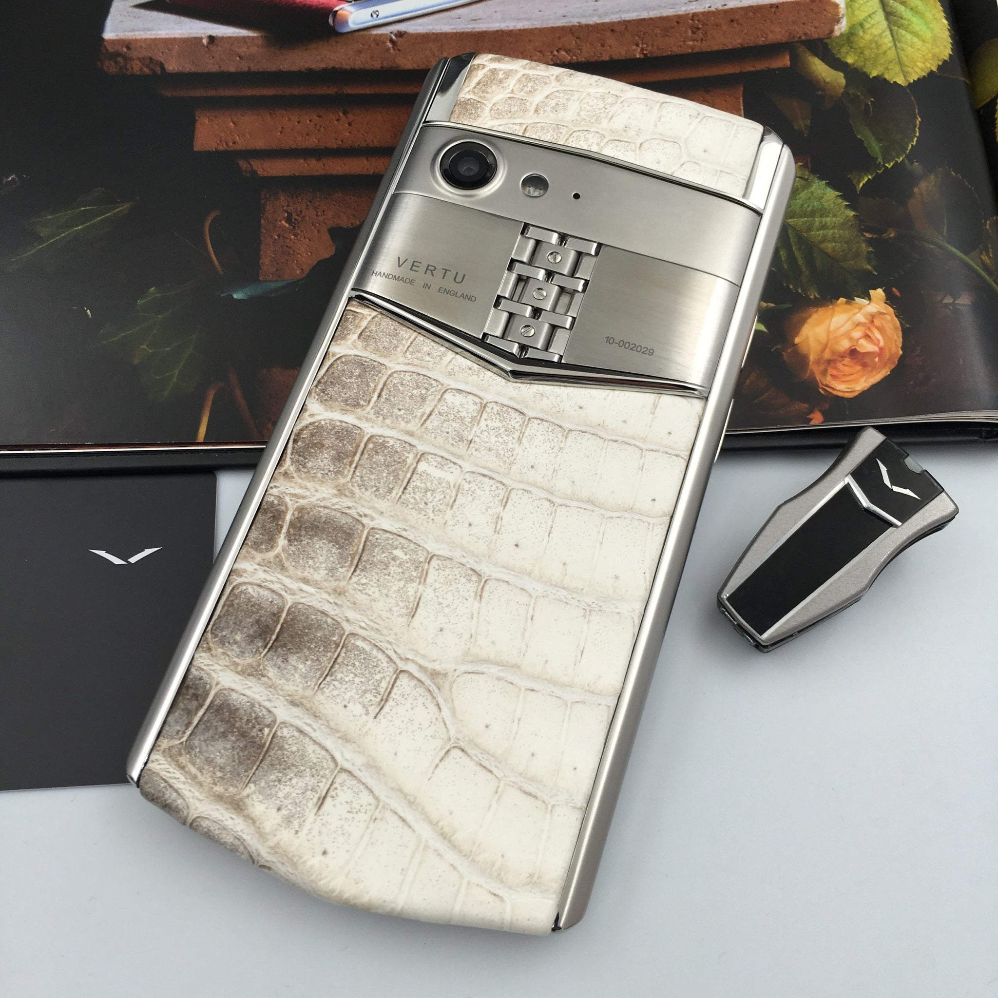VERTU ASTER P SILVER HIMALAYA Crocodile Dual Sim Card Mobile Phone