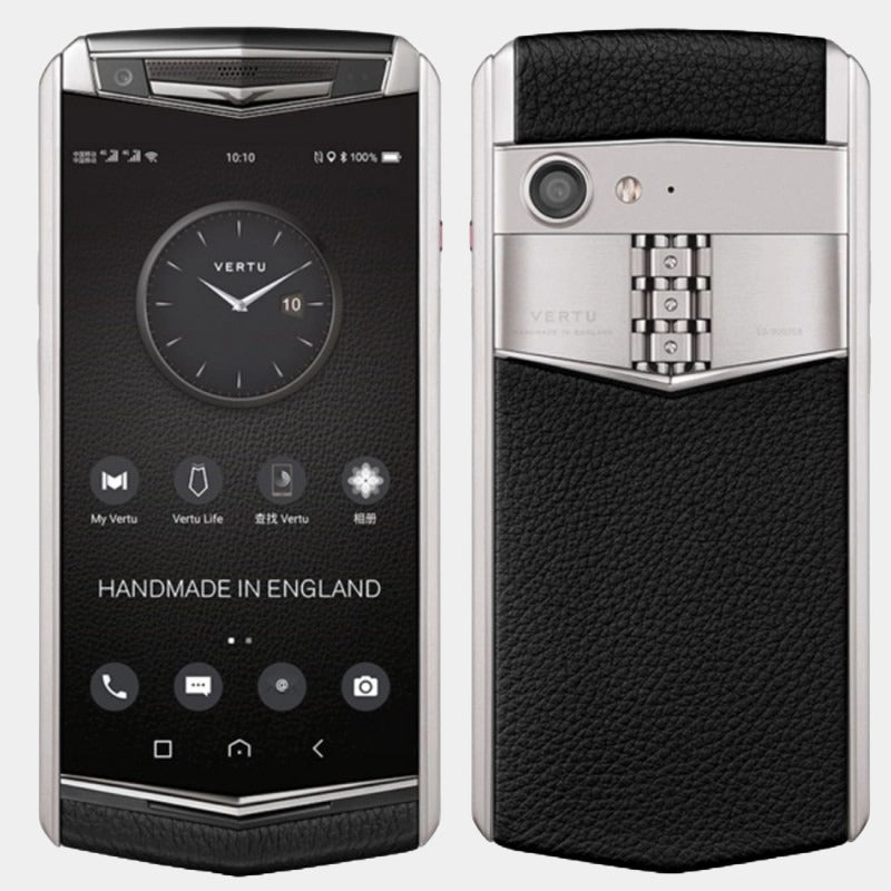 VERTU ASTER P CALF JADE BLACK LEATHER MOBILE PHONE