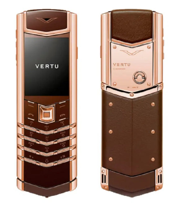 Vertu Signature S 18Ct Rose Gold Brown Luxury Mobile Phone