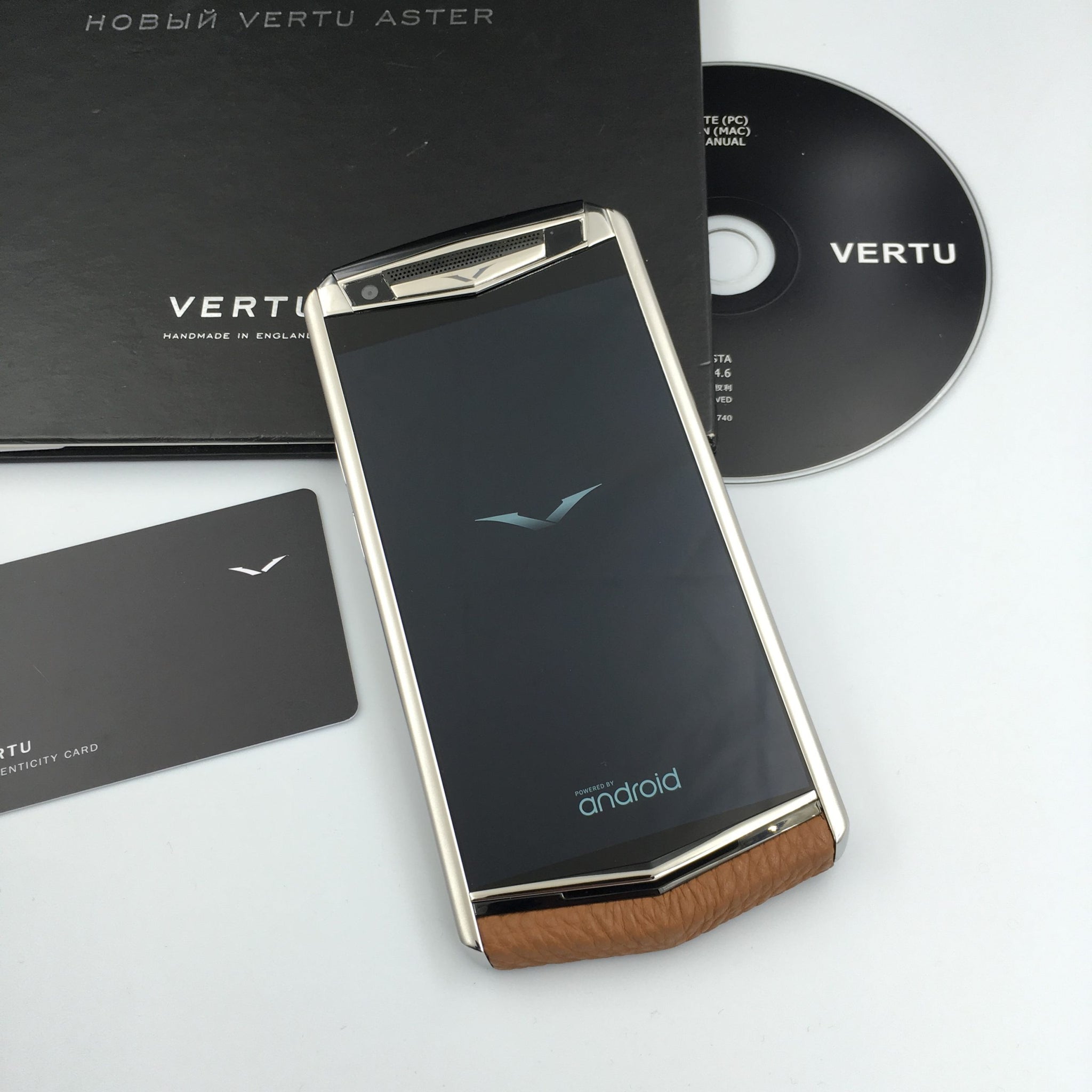 Vertu ASTER P BROWN Calf Hide Dual Sim Card Android Phone