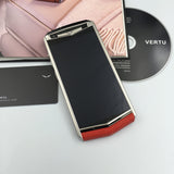Vertu ASTER P RED Silver Calf Hide Dual Sim Card Mobile Phone