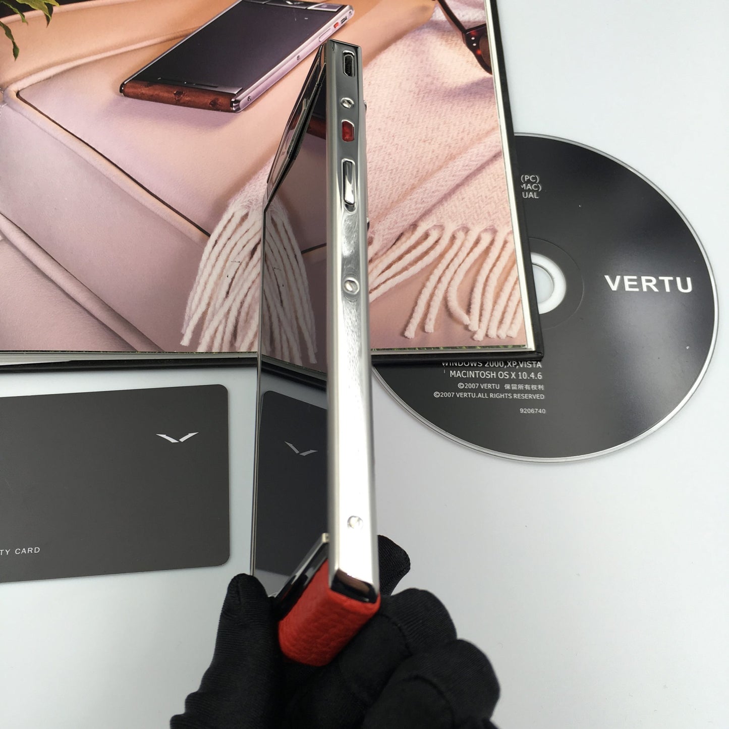 Vertu ASTER P RED Silver Calf Hide Dual Sim Card Mobile Phone
