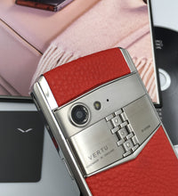 Vertu ASTER P RED Silver Calf Hide Dual Sim Card Mobile Phone
