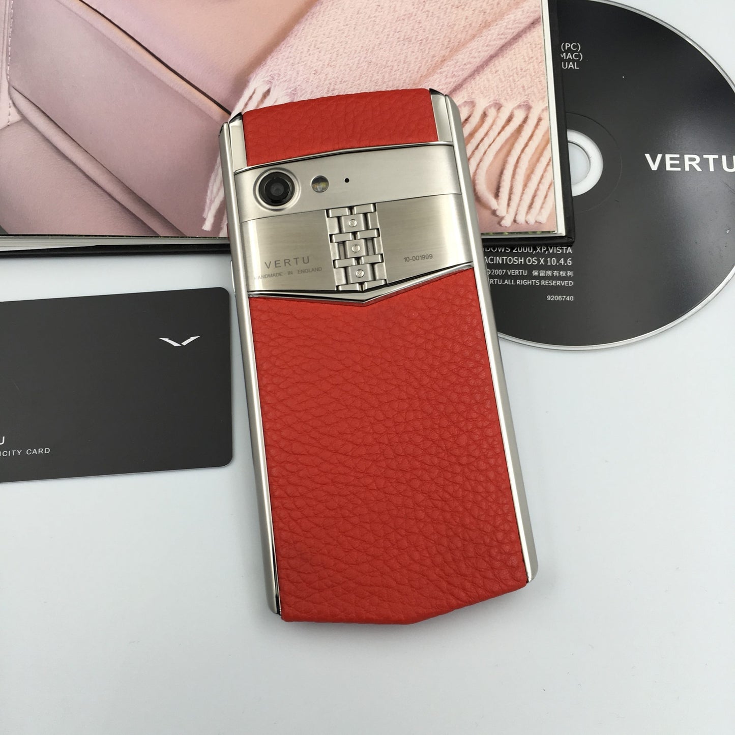 Vertu ASTER P RED Silver Calf Hide Dual Sim Card Mobile Phone