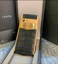 Vertu Aster P Black Alligator Diamond Rosegold Mobile Phone