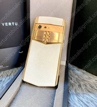 Vertu Aster P White Leather 18ct Rosegold Diamond Edition Mobile Phone
