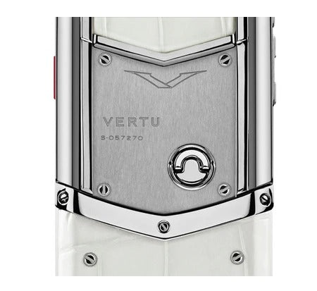 Vertu Signature V Mother Of Pearl White Leather Keypad Mobile Phone