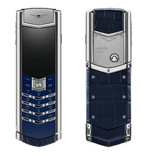 Vertu Signature S SIlver Blue Crocodile Leather Keypad Mobile Phone