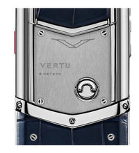 Vertu Signature S SIlver Blue Crocodile Leather Keypad Mobile Phone