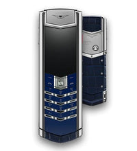 Vertu Signature S SIlver Blue Crocodile Leather Keypad Mobile Phone