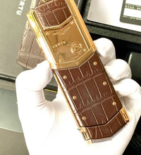 Vertu Signature S Rose Gold Chocolate Alligator Skin