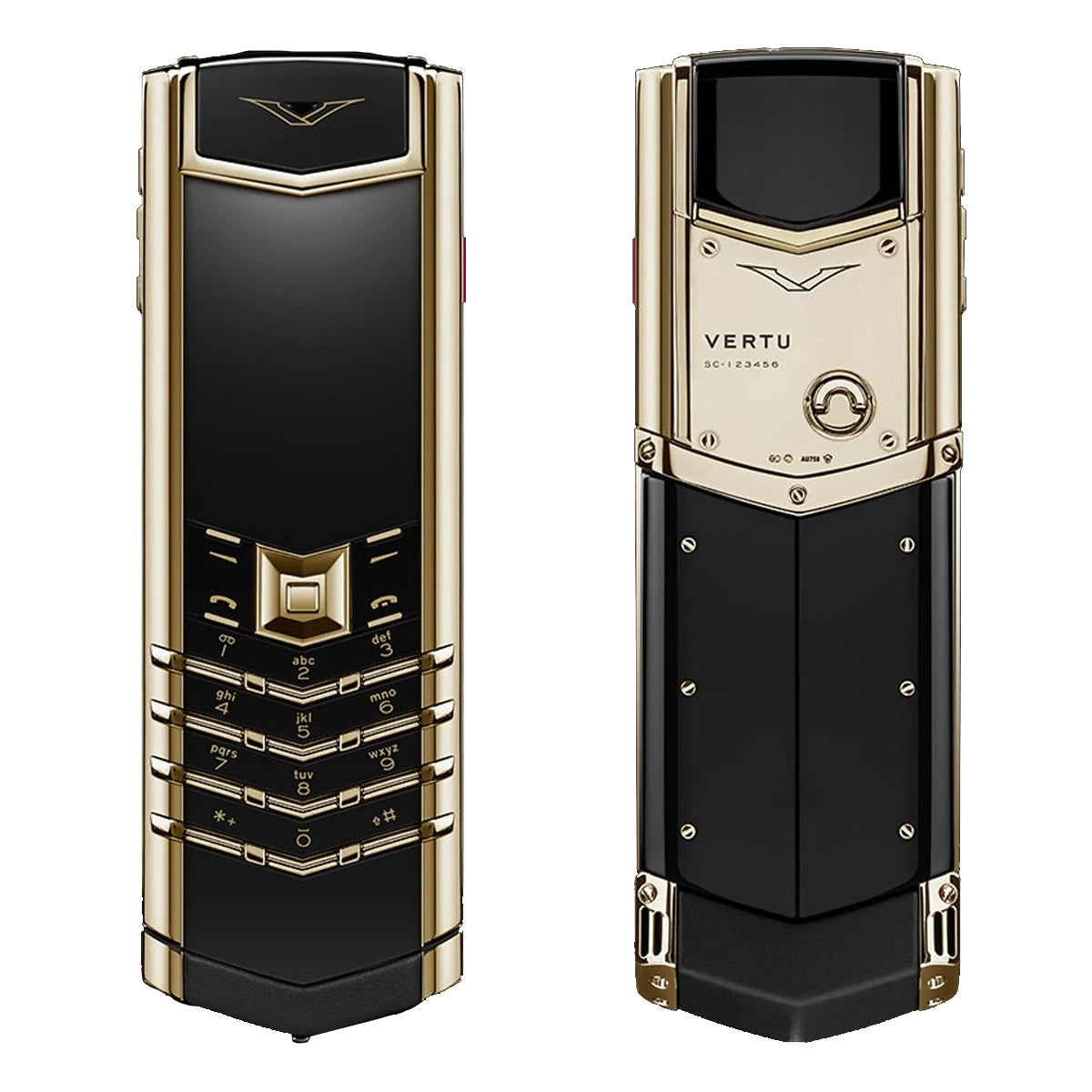 Vertu Signature 18Ct Real Gold Black Ceramic Keypad Mobile
