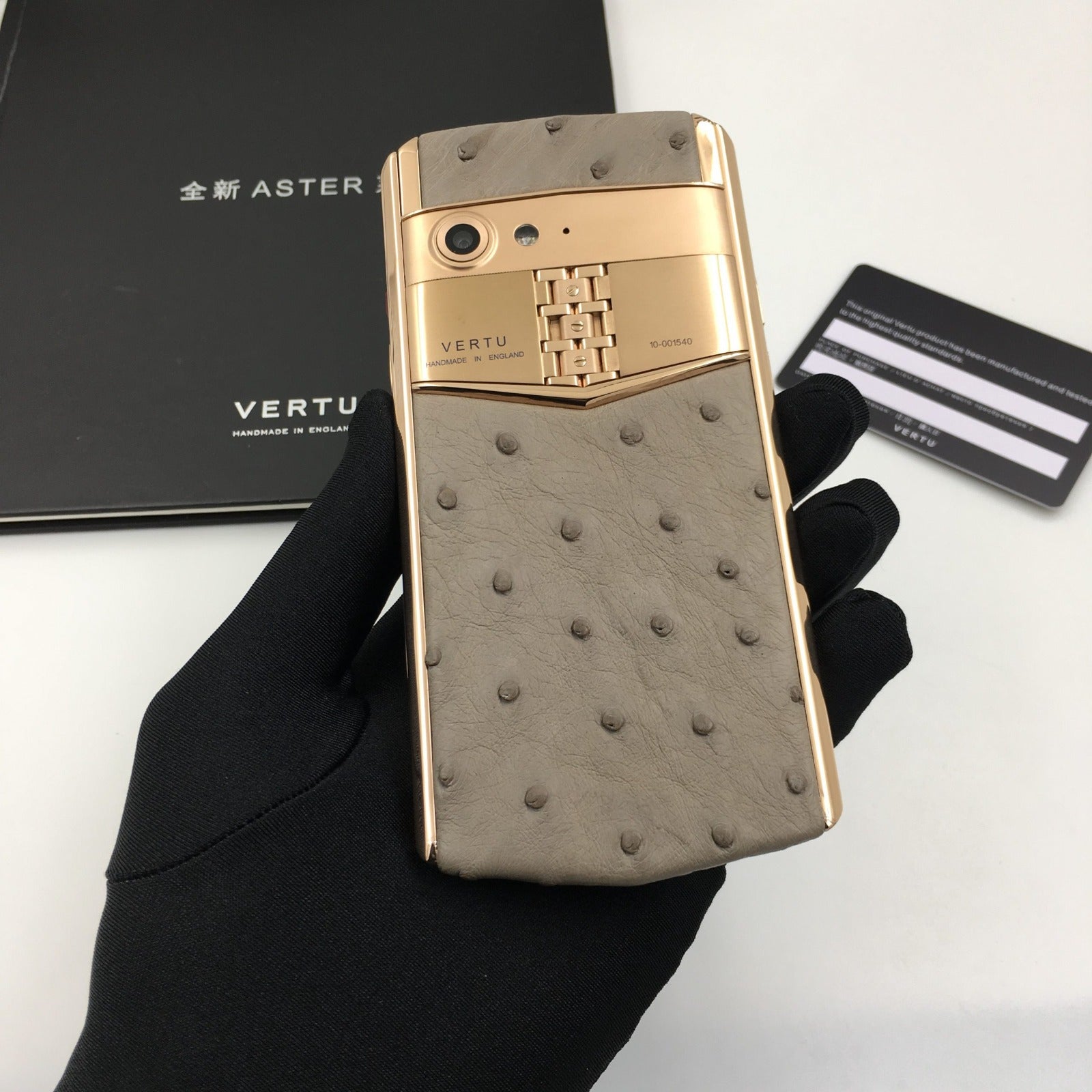 Vertu ASTER P OSTRICH Rose Gold Dual Sim Business Luxury Mobile Phone