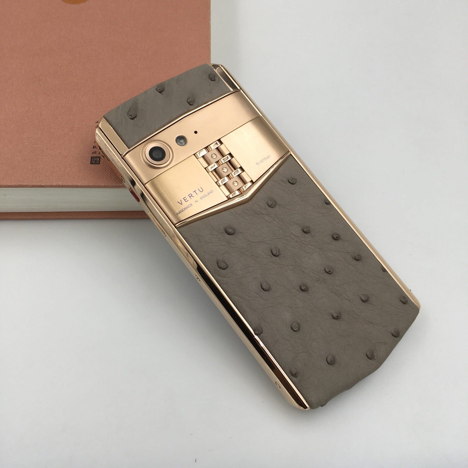 Vertu ASTER P OSTRICH Rose Gold Dual Sim Business Luxury Mobile Phone