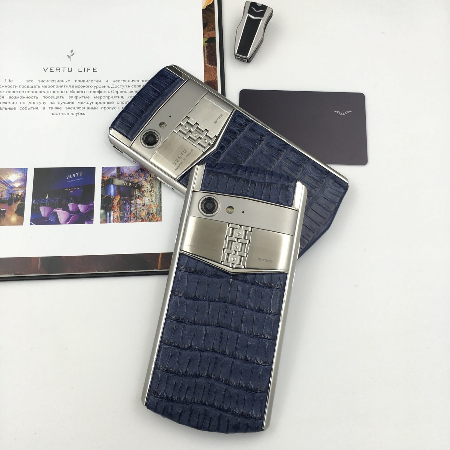 Vertu ASTER P PURE Blue Crocodile Bone Dual Sim Business Luxury Mobile Phone