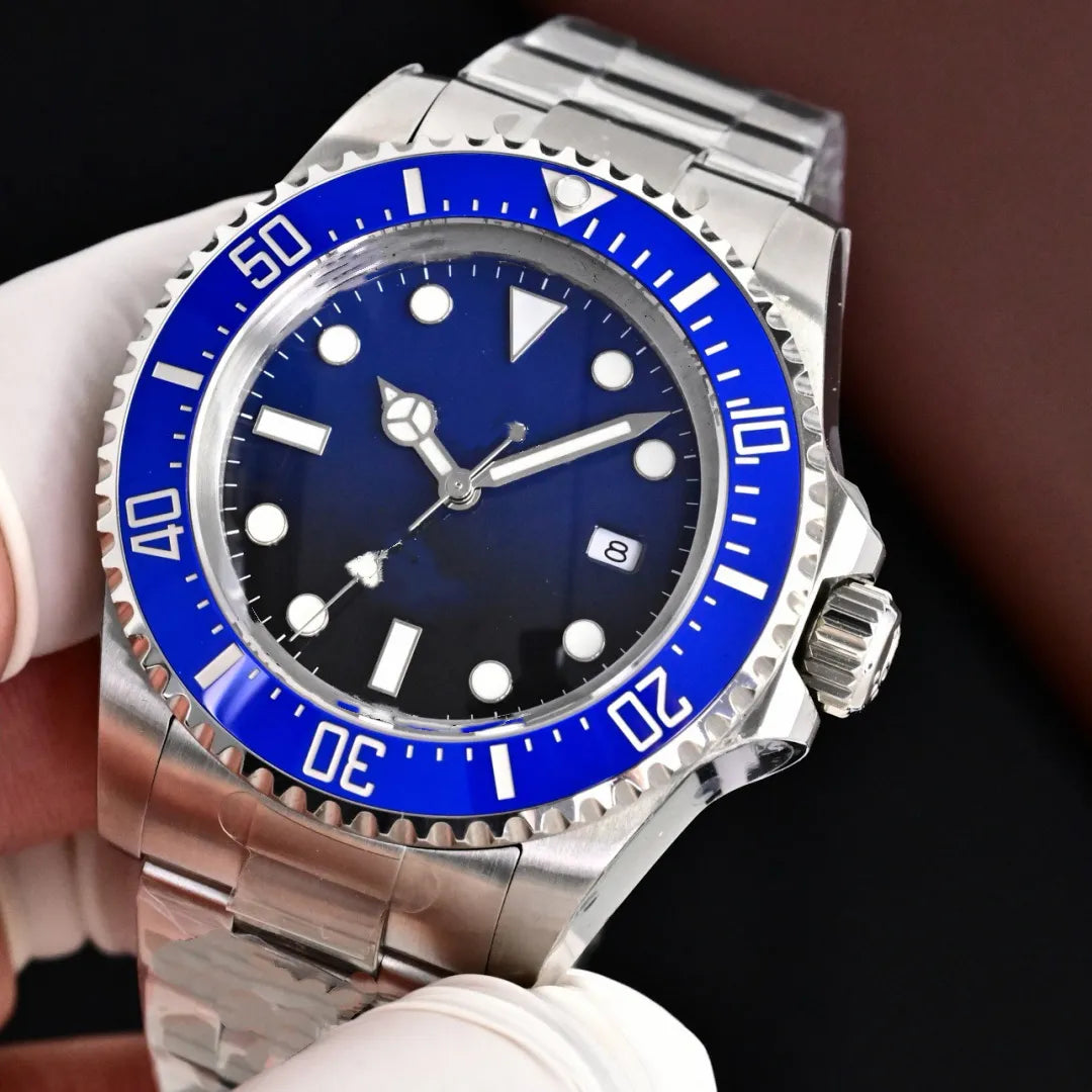 Submariner Blue Steel Automatic Mens Watch 44mm