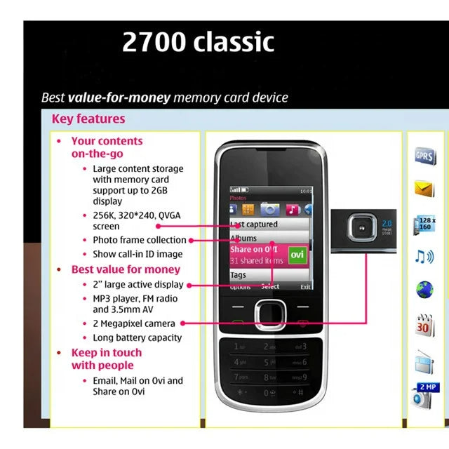 Nokia 2700 Classic Original Keypad Mobile Phone