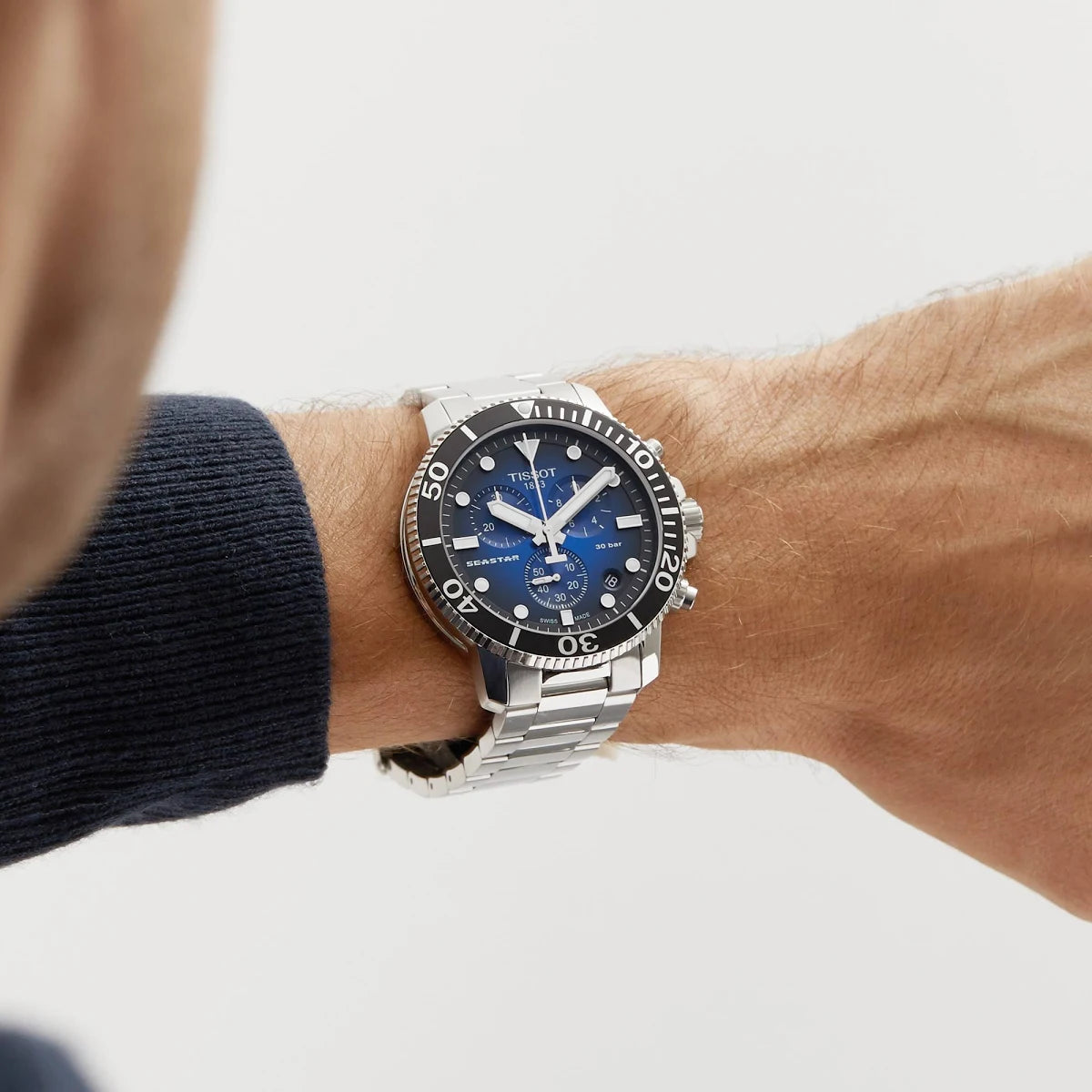 Tissot Seastar 1000 Men Quartz Blue Dial Chronograph Stainless Steel Watch T1204171104101
