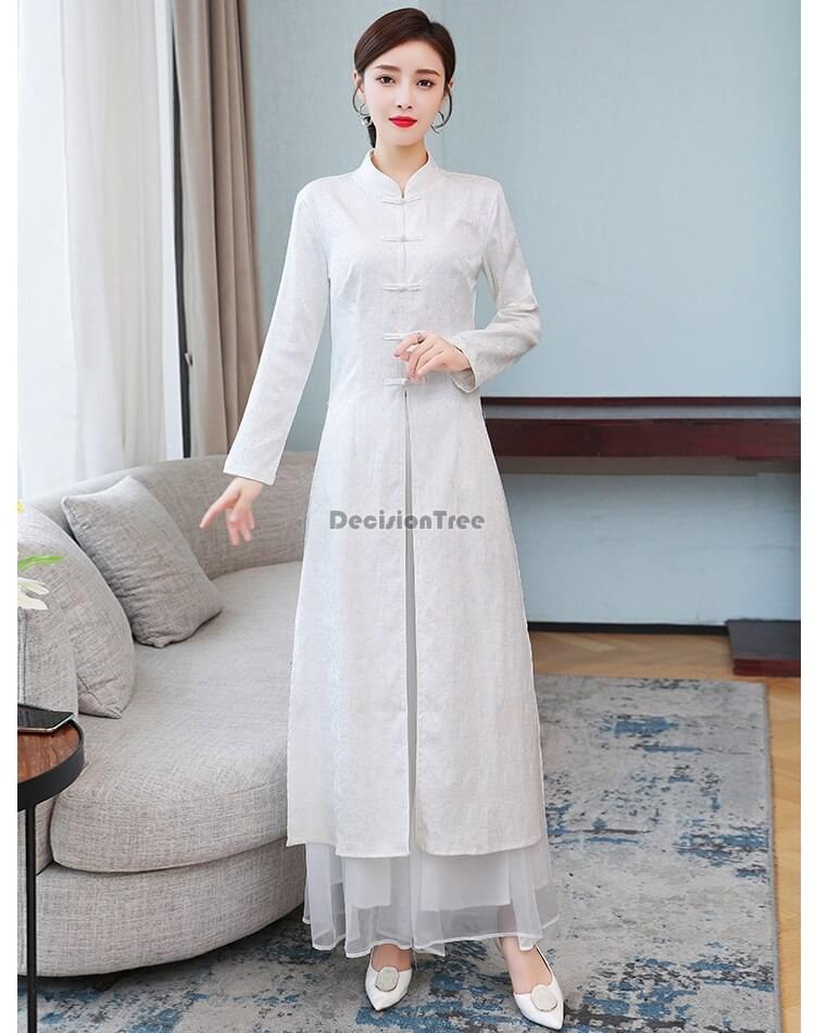 Korean Vintage Women Loose Dress Turn-Down Collar Character Full Sleev –  astore.in