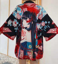 Bebovizi Japanese Style Flaming Phenix Print Cardigan Kimono Harajuku Women Men Sexy Yukata Female Streetwear Traditional Haori