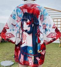 Bebovizi Japanese Style Flaming Phenix Print Cardigan Kimono Harajuku Women Men Sexy Yukata Female Streetwear Traditional Haori