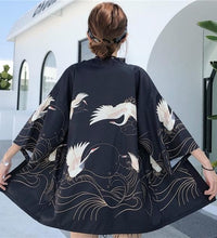 Bebovizi Japanese Style Flaming Phenix Print Cardigan Kimono Harajuku Women Men Sexy Yukata Female Streetwear Traditional Haori