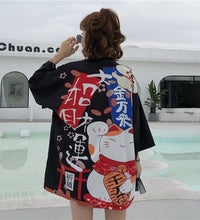 Bebovizi Japanese Style Flaming Phenix Print Cardigan Kimono Harajuku Women Men Sexy Yukata Female Streetwear Traditional Haori